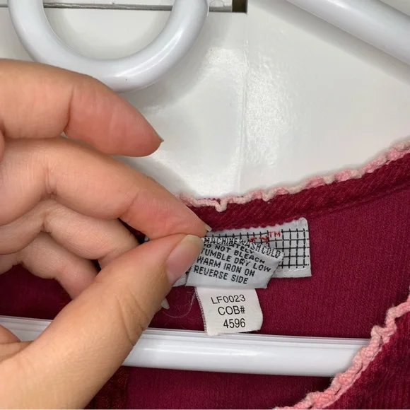 Vintage FADS Burgandy Curduroy Witch Gothic Vampire Long Sleeve Midi Dress - Picture 7 of 10